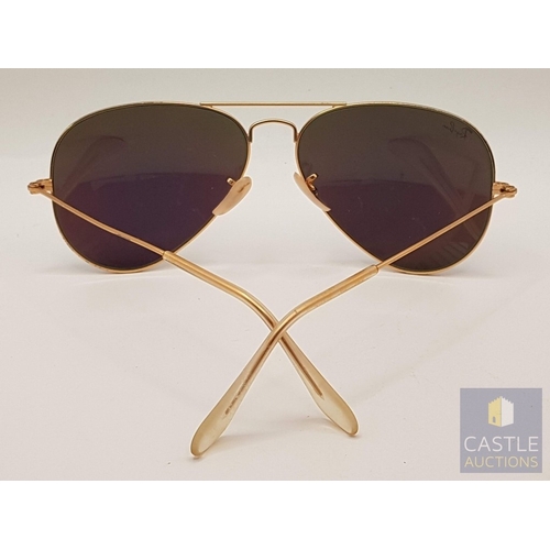 173B - Ray- Ban Sunglasses, Unisex Mirror Aviators' Made in Italy with Original Case, See Multiple Photos.