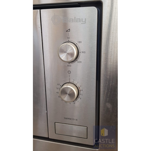 180B - Balay 3WMX1918 Integrated Microwave Oven, Silver, Untested.