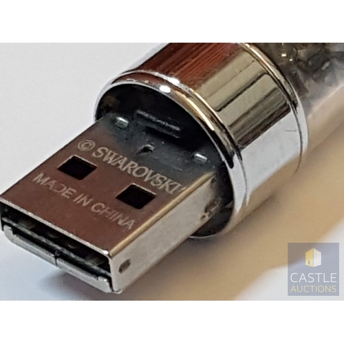 355 - Swarovski Crystalline USB Flash Drive (Dark Grey Crystal and Silver Tone), Untested.