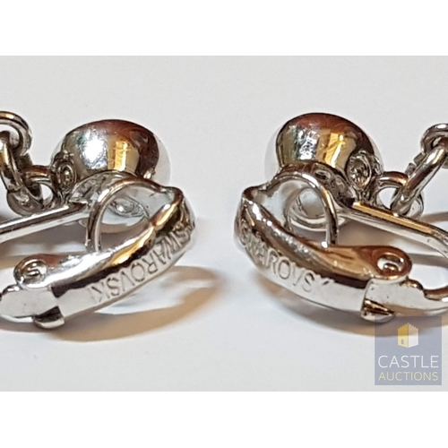 358 - Swarovski Rhinestone Dangle/Drop Clip- On/Earrings with Multicolored Crystals.