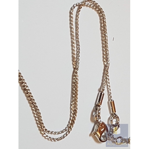359 - Swarovski Necklace with Pendants (Padlock and Key), Decorated with Little Zircons, See Multiple Phot... 