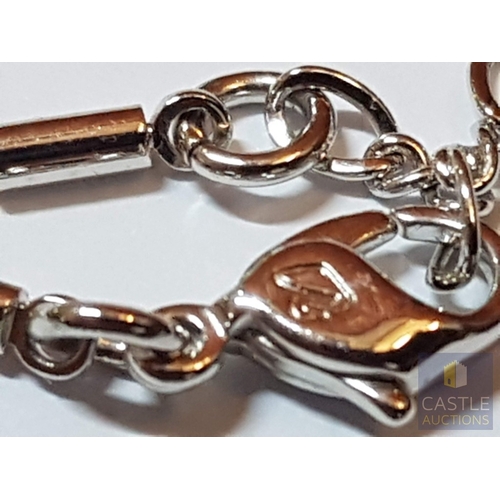 359 - Swarovski Necklace with Pendants (Padlock and Key), Decorated with Little Zircons, See Multiple Phot... 