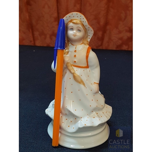 364 - Alba Iulia Vintage Mid- Century Porcelain Figurines, Circa 60's, Made in Romania; 'Lion with Blue Ey... 