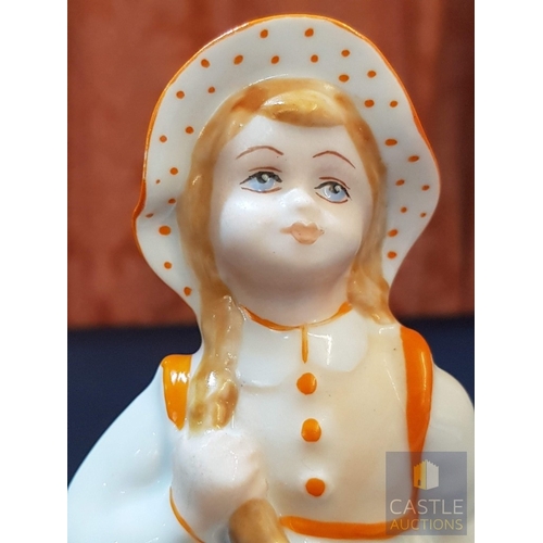 364 - Alba Iulia Vintage Mid- Century Porcelain Figurines, Circa 60's, Made in Romania; 'Lion with Blue Ey... 