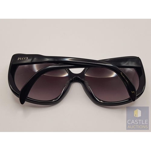 379 - Emilio Pucci Sunglasses, Model; EP690S, Black Acetate Frames and Floral Details.