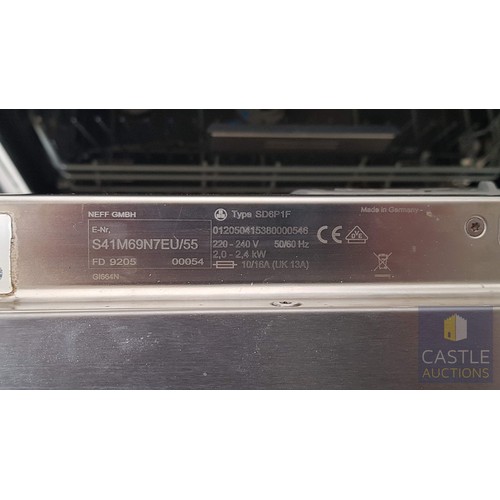 180A - NEFF SD6PW1F Integrated / Built-In Dishwasher, Silver Colour, Untested.
