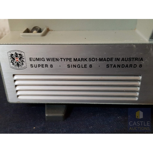 371 - Retro Emig MARK-501 Super Standard Single 8 Movie, Dual 8mm Film Projector, Untested