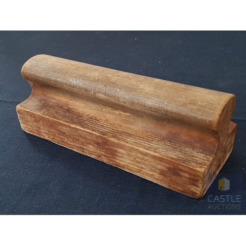 373 - Antique Wooden Stamping Block, Used When Ironing Made-to-Measure Suits, (Approx. 9cm x 25cm x 9cm)