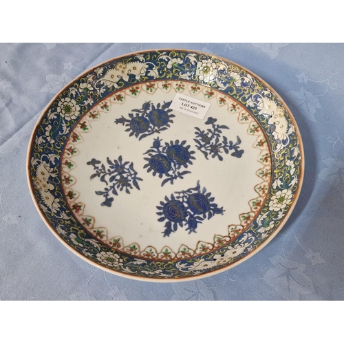 739J - Antique Hand Painted Chinese Plate, (Approx. Ø: 24cm)