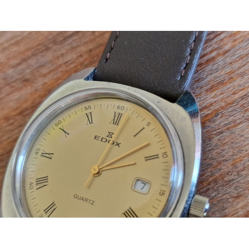 741H - EDOX Gent's Wrist Watch, Swiss Made, Stainless Steel Case with Quartz Movement * Running When Lotted... 