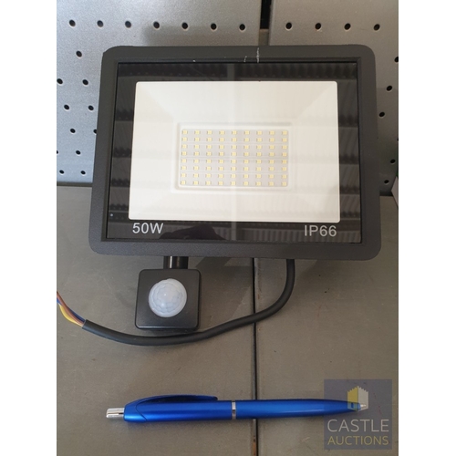 771J - 10 x 50Watt LED Sensor Floodlights, Unused In Original boxes.