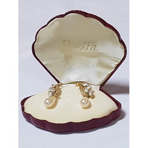 783J - 'Rosita' Vintage Faux Pearls Elegant Set Presented in Original Shell-Shaped Boxes, Single Strand Sim... 