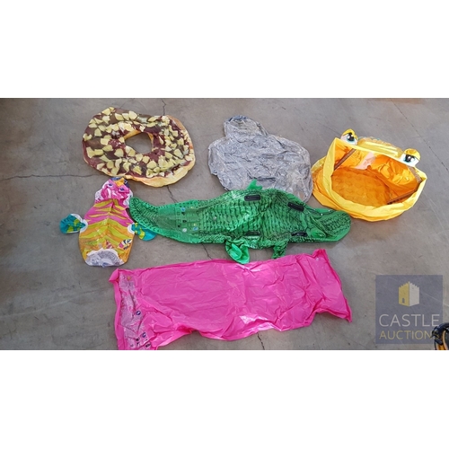 809J - 6 x Pool Inflatable's Together With A Pump. A/F