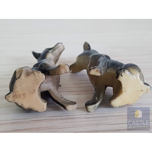 823J - Vintage Hard Plastic Mini  Doberman Pincher Dog Family, Made in Hong Kong, (3)