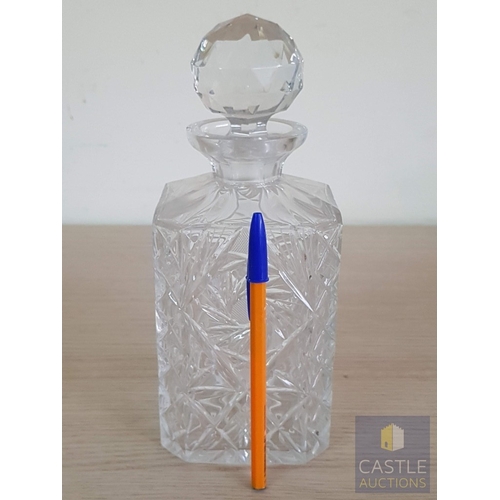 829J - Classic Square Bohemia Cut Crystal Decanter with Decorative Stopper.