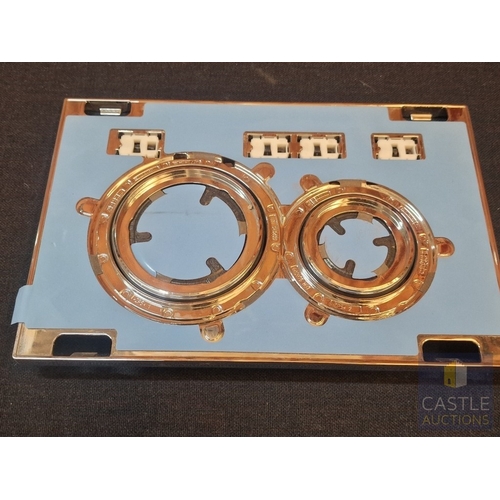 571M - Genuine 'Geberit'  Dual Flush Plate Mounting Frame Assembly Chrome, Unused, Original Box (Bathroom A... 