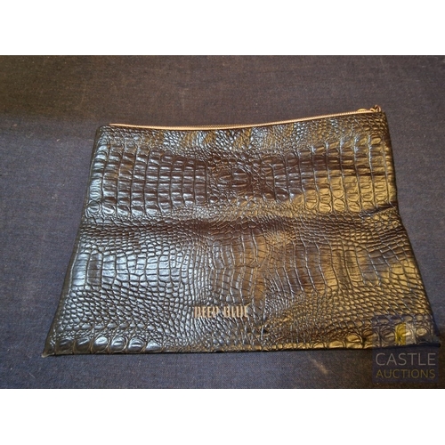 572M - Handmade Clutch bag by Cypriot Designer, Leather Effect and Brass Details