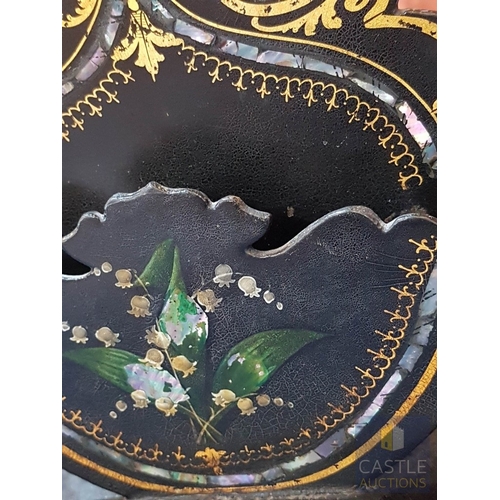 577M - Rare Complete Vintage Chinese Lacquerware Smoking Set/Desk Organizer (5x Pieces), Circa 40s, Hand Pa... 