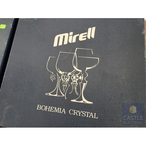 589M - 2 x Boxes of 6 'Mirell' Bohemia Crystal Glasses; Champagne Saucer (200ml), Made in the Czech Republi... 