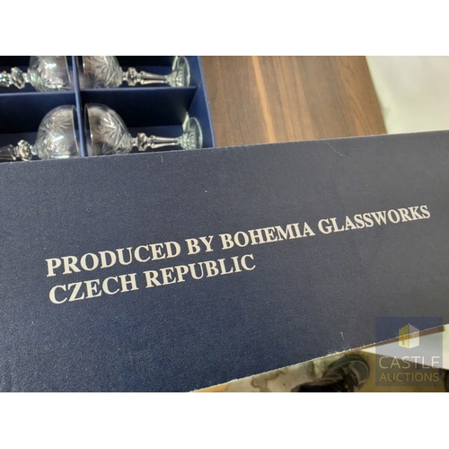 589M - 2 x Boxes of 6 'Mirell' Bohemia Crystal Glasses; Champagne Saucer (200ml), Made in the Czech Republi... 