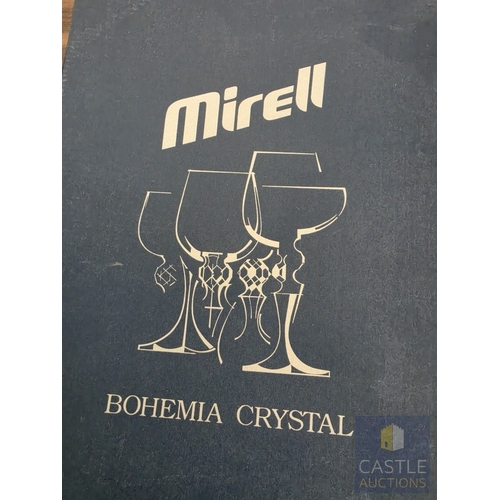 590M - 2 x Boxes of 6 'Mirell' Bohemia Crystal Glasses; Cordial / Liqueur (60ml) and Wine Goblet (220ml), M... 