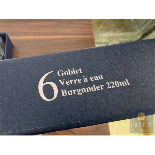 590M - 2 x Boxes of 6 'Mirell' Bohemia Crystal Glasses; Cordial / Liqueur (60ml) and Wine Goblet (220ml), M... 