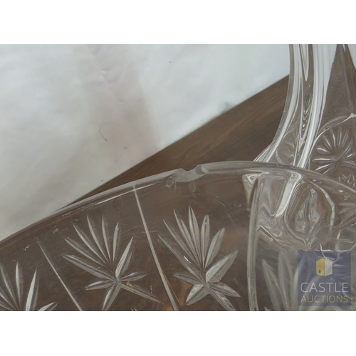596M - Collection of Crystal Tableware; 2 x Decanters, Water Jug, and Pair of Glasses, (5), Noted couple sm... 