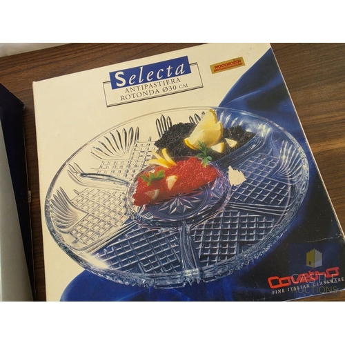 597M - 'Selecta' Round Glass Anti-Pasta / Snack Dish, with Original Box, Made in Italy, (Approx. Ø: 30cm), ... 