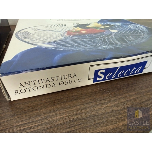 597M - 'Selecta' Round Glass Anti-Pasta / Snack Dish, with Original Box, Made in Italy, (Approx. Ø: 30cm), ... 