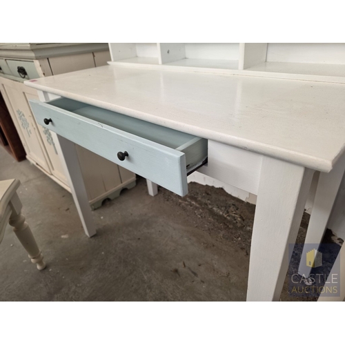 612M - Painted Vintage / Mid-Century Table or Dressing Table with Side Drawer, (Approx. 102 x 53 x 78cm), T... 