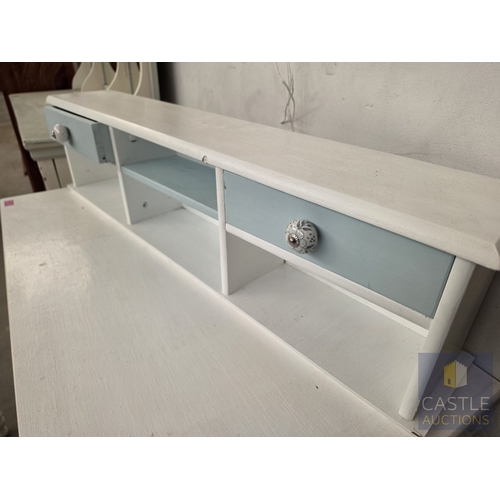 612M - Painted Vintage / Mid-Century Table or Dressing Table with Side Drawer, (Approx. 102 x 53 x 78cm), T... 