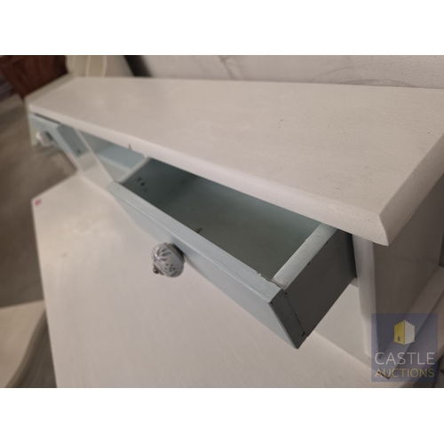 612M - Painted Vintage / Mid-Century Table or Dressing Table with Side Drawer, (Approx. 102 x 53 x 78cm), T... 