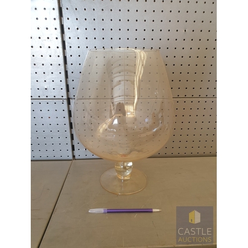 621M - Oversized Brandy Balloon Type Glass with Slight Bronze Tint Coloured Glass, (Approx. H: 37cm)