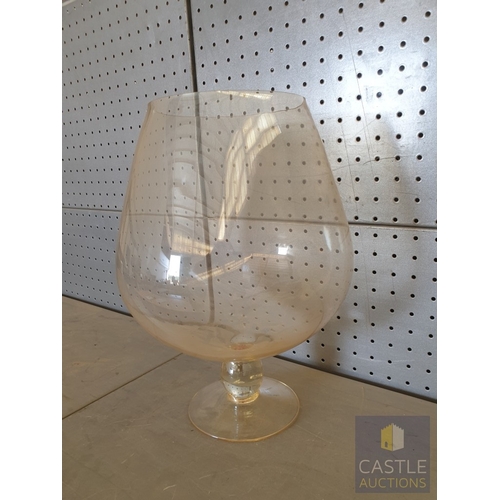 621M - Oversized Brandy Balloon Type Glass with Slight Bronze Tint Coloured Glass, (Approx. H: 37cm)