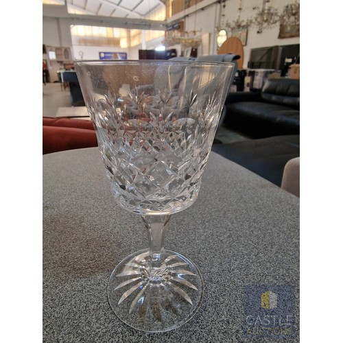 623M - Vintage Hand Cut Royal Brierly Glass Wine Goblets, 6 x Red Wine Glasses Original Box (6)
