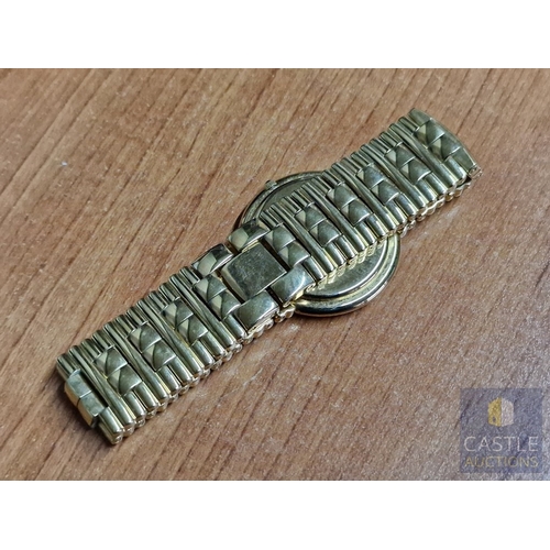 624M - KOLBER 18ct Gold Plated Gent's Wrist Watch with Bracelet Strap, Swiss Made, Quartz, * Running When L... 