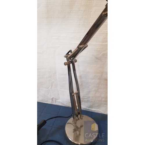 639M - Four Spotlight Ceiling Bar 2 x Spotlight Rails Together With An Ikea Chrome Adjustable Desk Lamp.