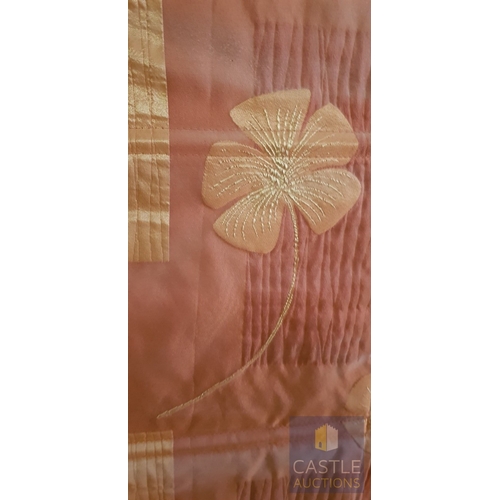 640M - Burnt Orange Patterned Roller Blind (Approx. 90cm x 200cm) Together With A Burnt Orange Patio Door S... 