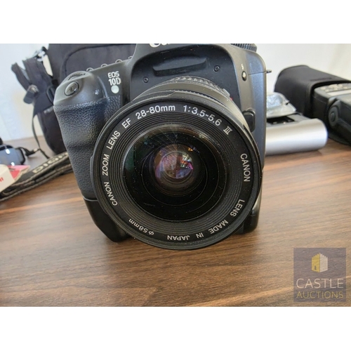 697M - Canon EOS 10D Digital SLR Camera Lot; Comprising Canon EOS 10D Body, Canon EF 28-80mm Zoom Lens, BG-... 