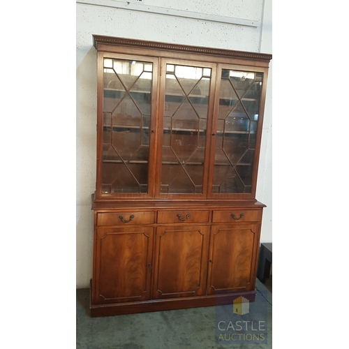 678N - Vintage Astral Glazed Bookcase in The Georgian Style, 20th Century (Approx. 136cm x 40cm x 201cm)