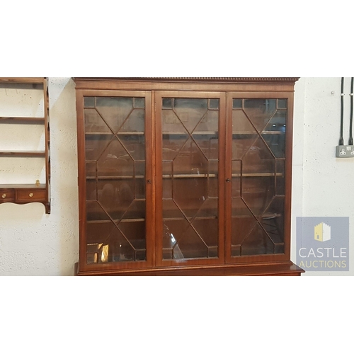 678N - Vintage Astral Glazed Bookcase in The Georgian Style, 20th Century (Approx. 136cm x 40cm x 201cm)