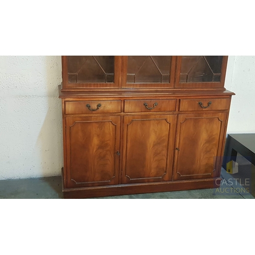 678N - Vintage Astral Glazed Bookcase in The Georgian Style, 20th Century (Approx. 136cm x 40cm x 201cm)