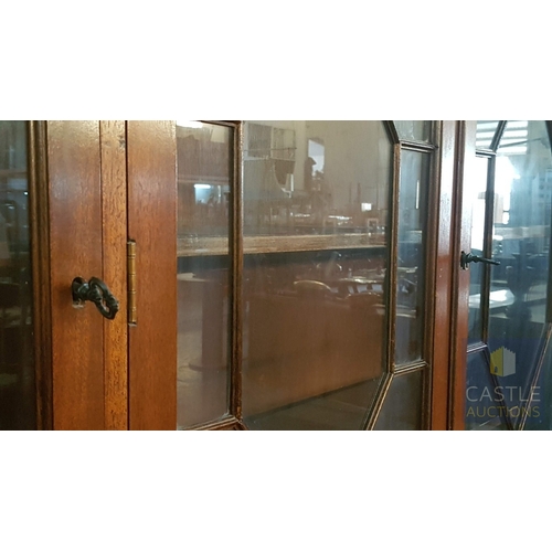678N - Vintage Astral Glazed Bookcase in The Georgian Style, 20th Century (Approx. 136cm x 40cm x 201cm)