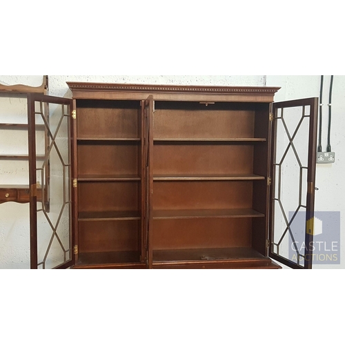 678N - Vintage Astral Glazed Bookcase in The Georgian Style, 20th Century (Approx. 136cm x 40cm x 201cm)