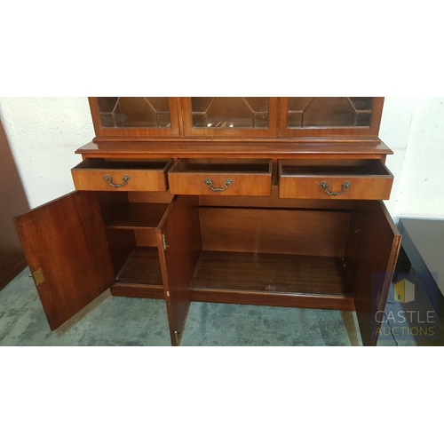 678N - Vintage Astral Glazed Bookcase in The Georgian Style, 20th Century (Approx. 136cm x 40cm x 201cm)