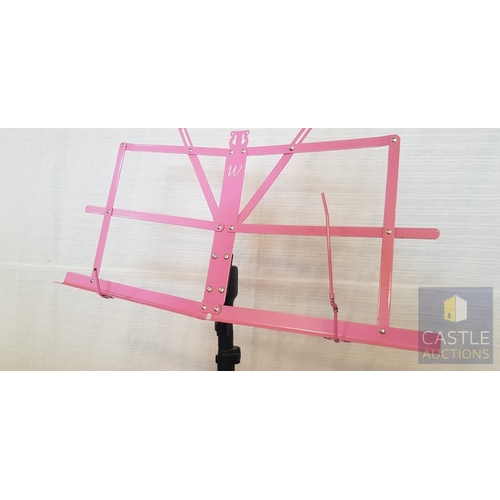 680N - Portable Pink Folding Sheet Music Stand.