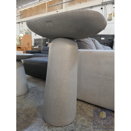 690N - Heavy Modern Stone Effect Console / Side Table with Pedestal Base, by 'LeGer, Home by Lena Gercke', ... 