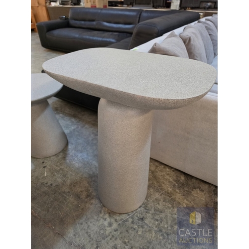 691N - Heavy Modern Stone Effect Console / Side Table with Pedestal Base, by 'LeGer, Home by Lena Gercke', ... 