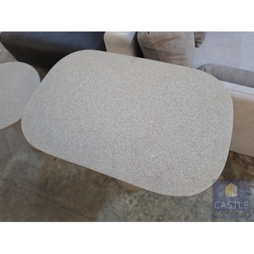 691N - Heavy Modern Stone Effect Console / Side Table with Pedestal Base, by 'LeGer, Home by Lena Gercke', ... 