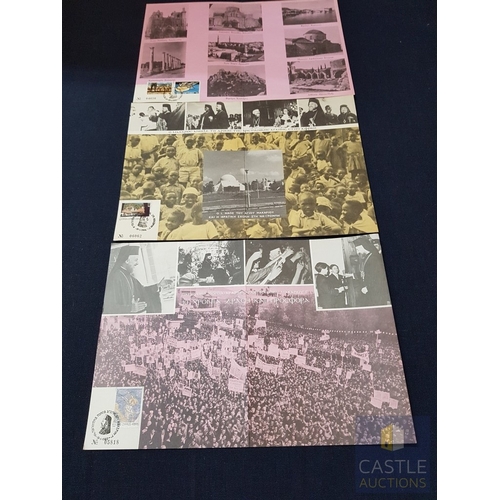 693H - Collection of Rare Vintage Cypriot Makarios 'Walk of Love' Cards with Stamp Sets; Multiples of Seven... 